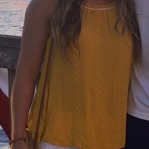 Mustard yellow flowy top